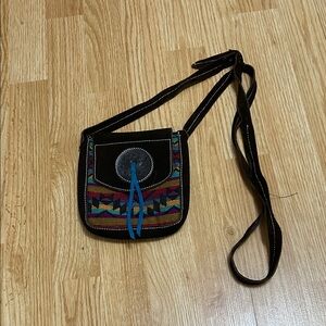 Brown and Multicolor Crossbody Bag